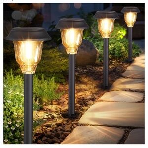 KEAOJI Solar Pathway Lights, 6 Pack Solar Lights Outdoor Waterproof